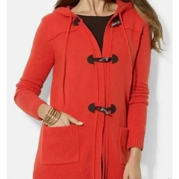 Lauren Ralph Lauren Sweaters - Vintage Lauren Ralph Lauren Lambswool Toggle Sweater Orange Size PL Petite Large